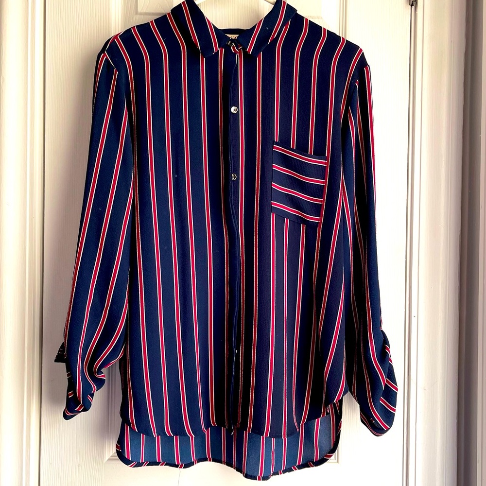 Red and blue extra-large dress shirt